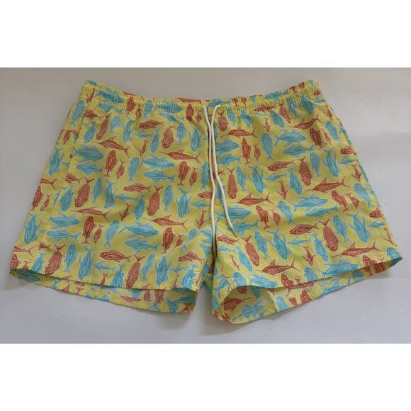 NWT Eddie Bauer Tidal Shorts Swim Trunks Mens 2XL FISH All Over Print - Picture 1 of 10